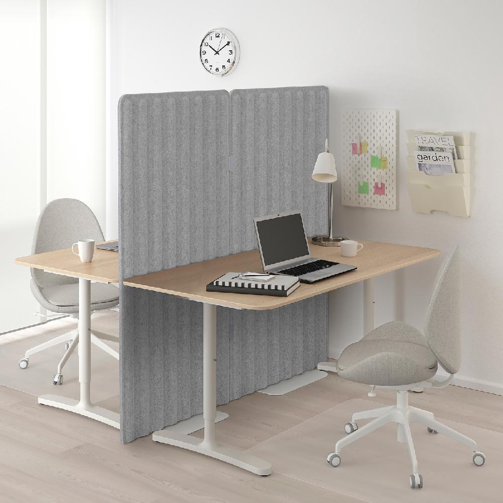 IKEA EILIF Abschirmung frei stehend grau/weiß 80x150 cm Vierteljährliche Förderung