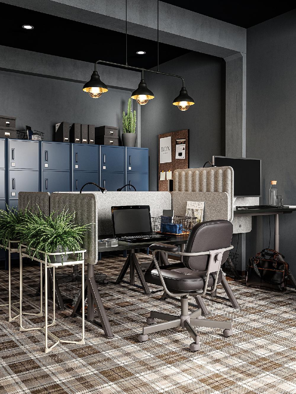 IKEA EILIF Abschirmung für Schreibtisch grau 140x48 cm Riesige Rabatte