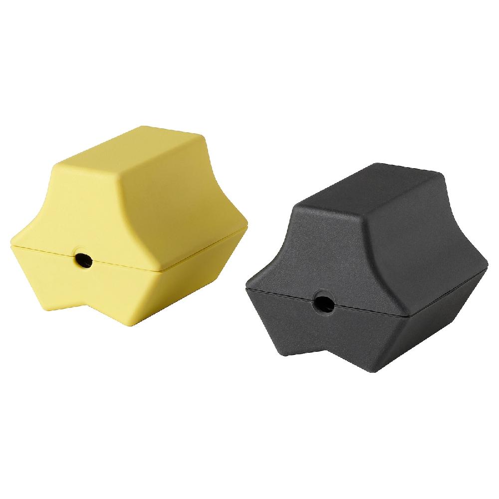 IKEA HAVSKÅL USB-Anker 2-tlg. schwarz/gelb 50% Rabatt für begrenzte Zeit