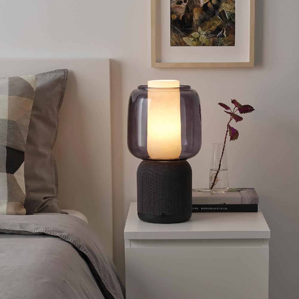 IKEA SYMFONISK Tischleuchte WiFi-Speaker Glschirm schwarz Fabrikverkauf