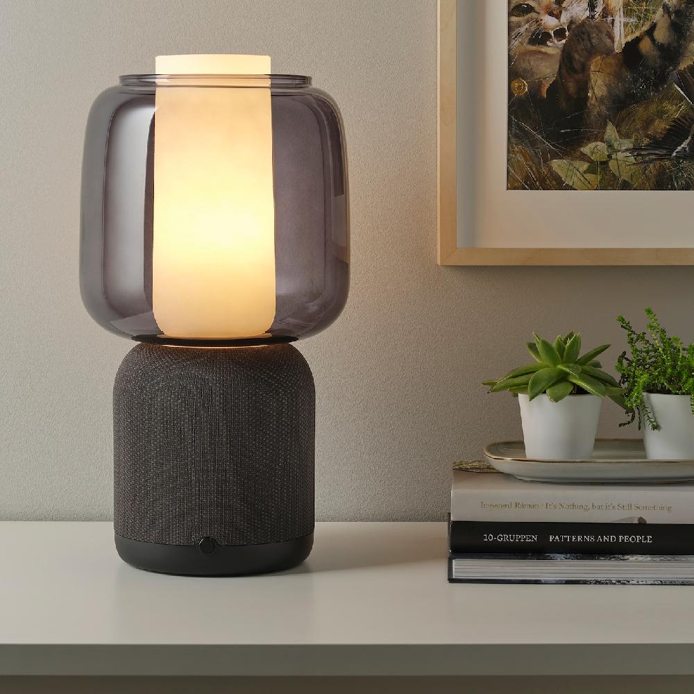 IKEA SYMFONISK Tischleuchte WiFi-Speaker Glschirm schwarz Fabrikverkauf