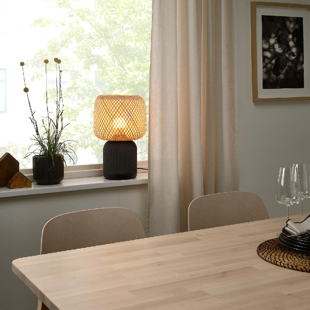 IKEA SYMFONISK Tischleuchte WiFi-Speak Bambusschi Limitierter Zeitrabatt