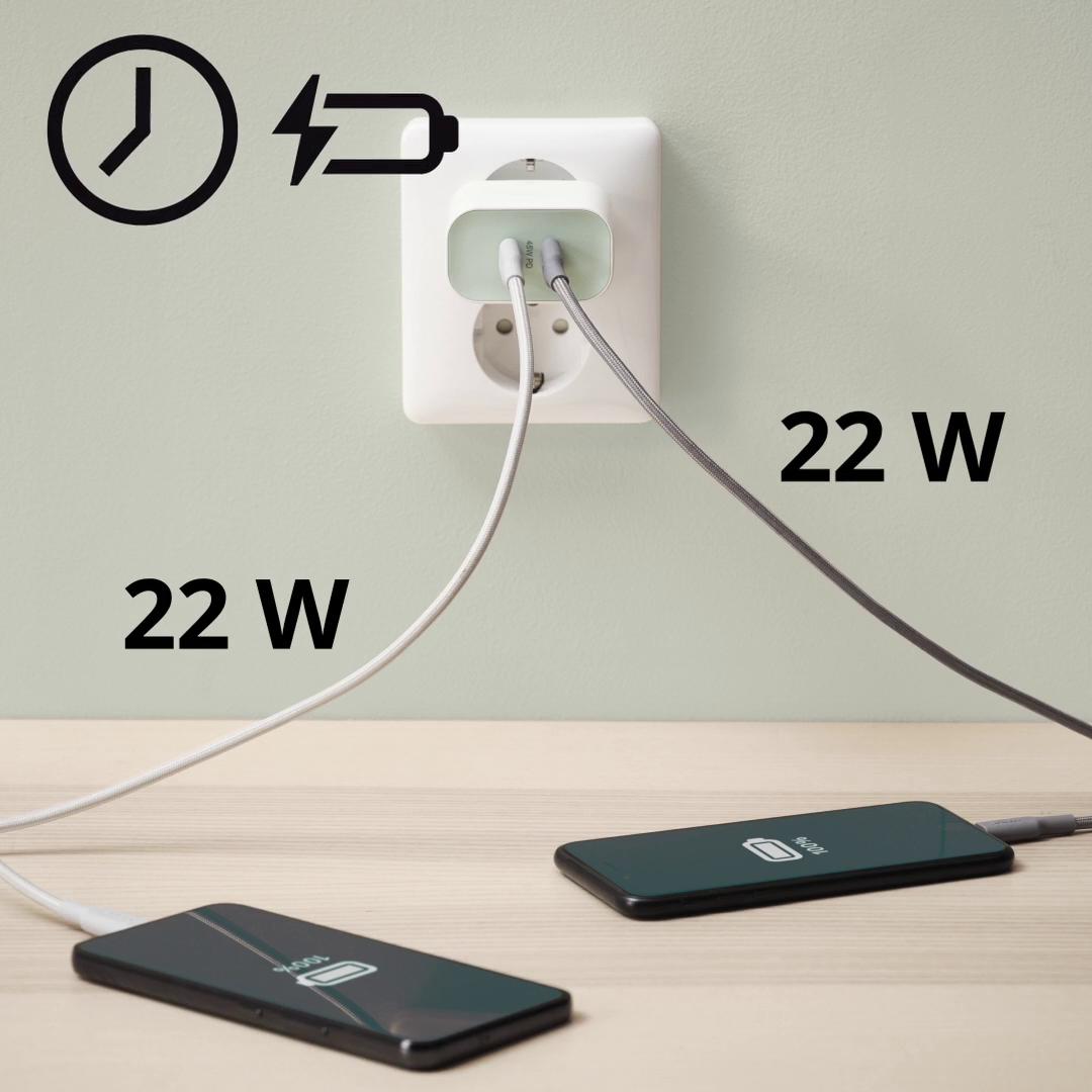 IKEA SJÖSS Ladegerät mit 2 USB-Ausgängen 45 W schnell laden Begrenztes Angebot