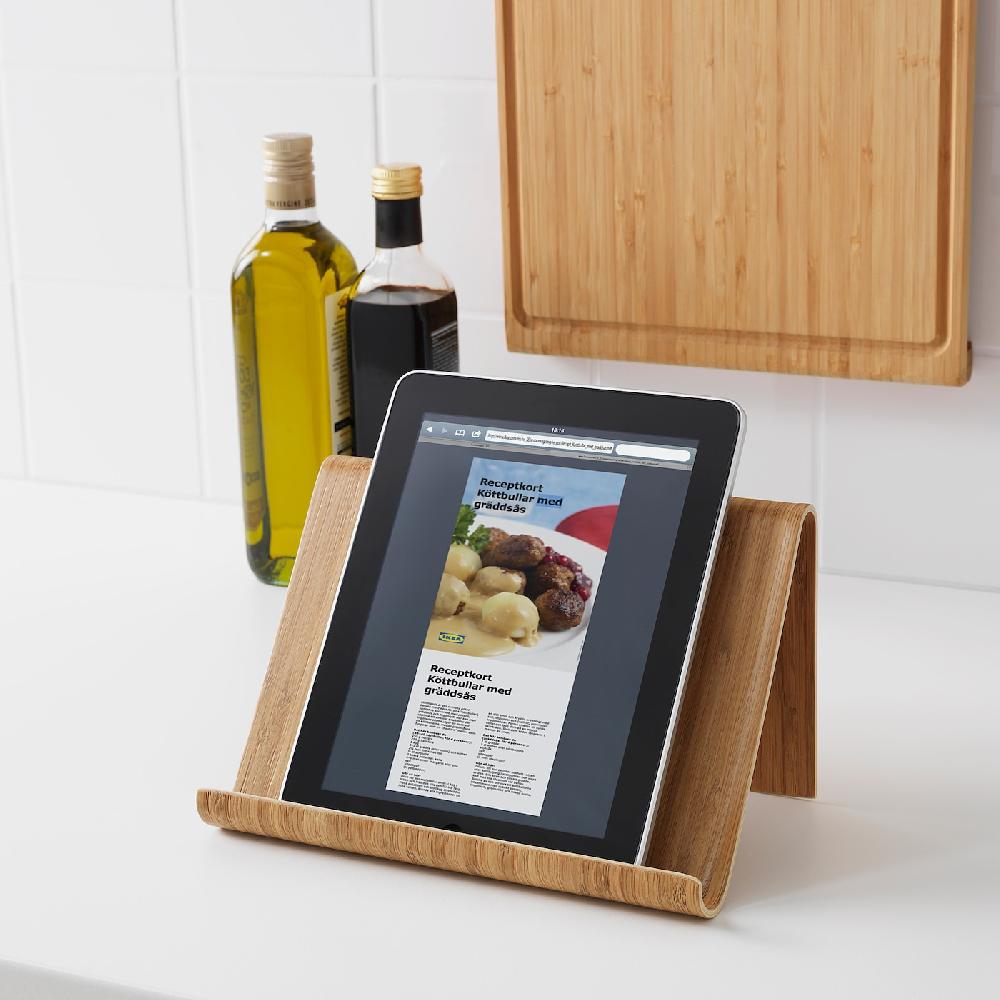 IKEA VIVALLA Tablet-Halter Bambusfurnier 26x17 cm Saisonschlussverkauf