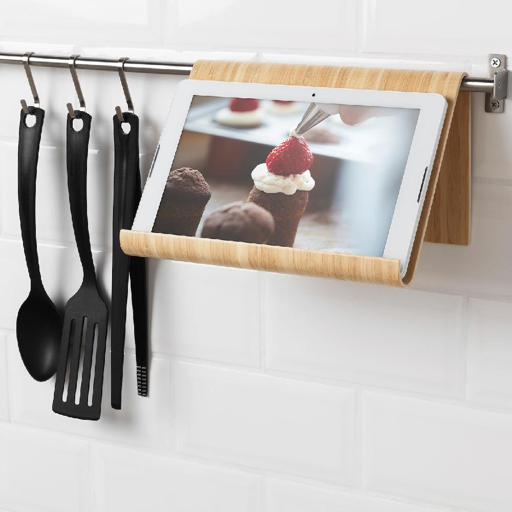 IKEA VIVALLA Tablet-Halter Bambusfurnier 26x17 cm Saisonschlussverkauf