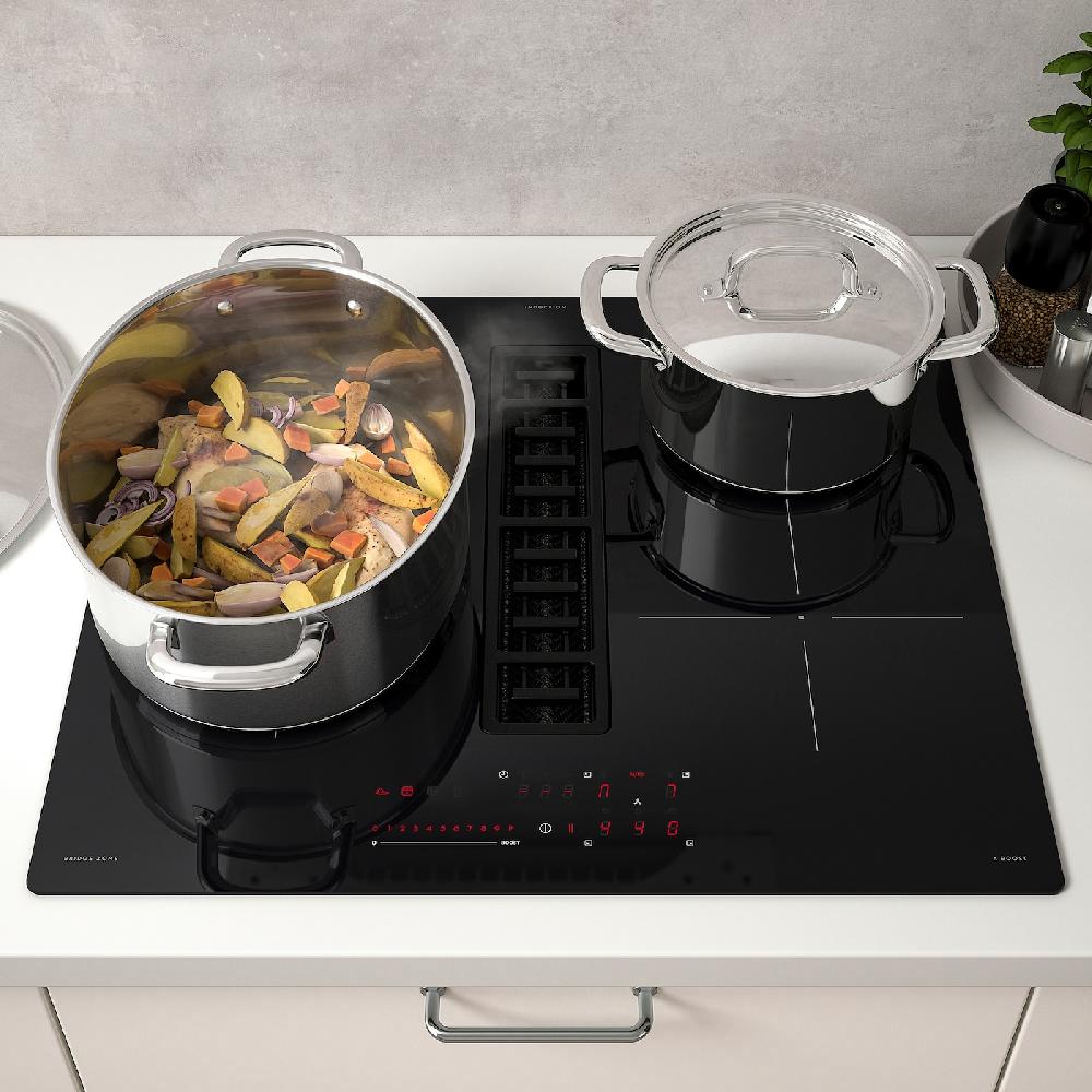 IKEA FÖRDELAKTIG Induktionskochfeld mit Dunstabzug IKEA 500 schwarz 60 cm Vatertagsangebot