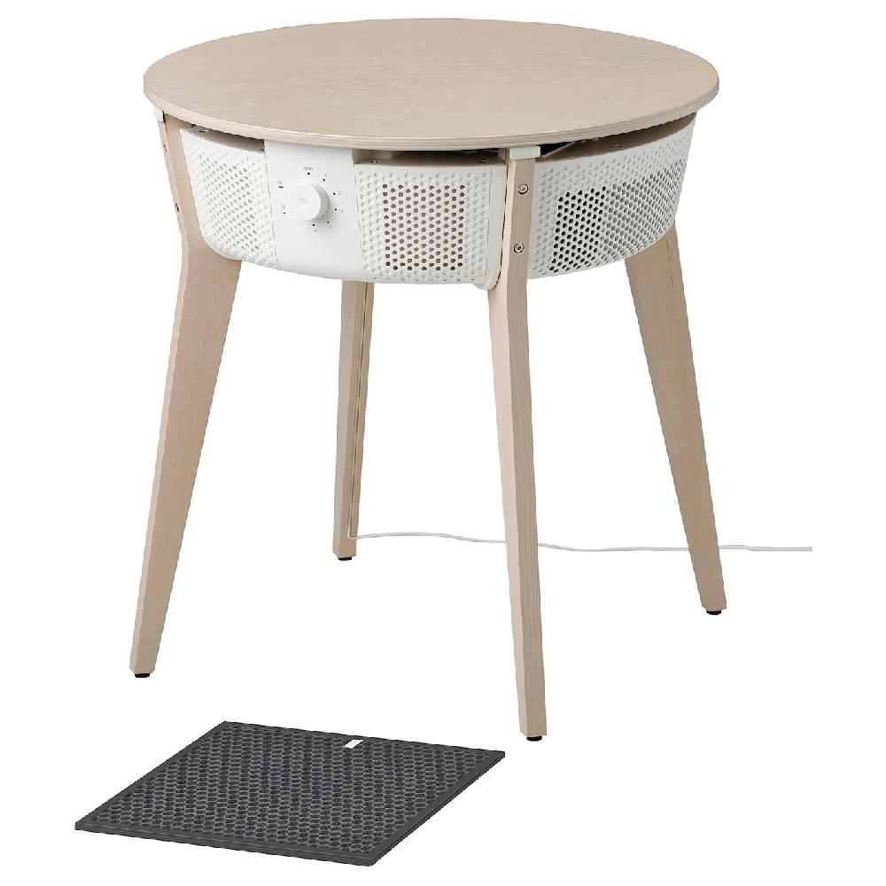 IKEA STARKVIND Tisch mit Luftreiniger Zusatzgasfilter gebeiztes Eichenfurnier/weiß