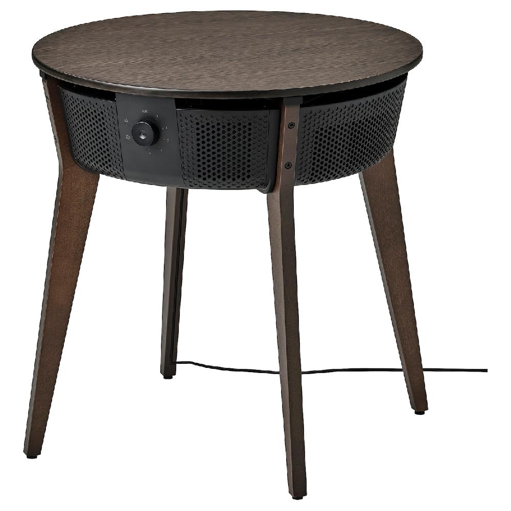 IKEA STARKVIND Tisch mit Luftreiniger gebeiztes Eichenfurnier/dunkelbraun smart