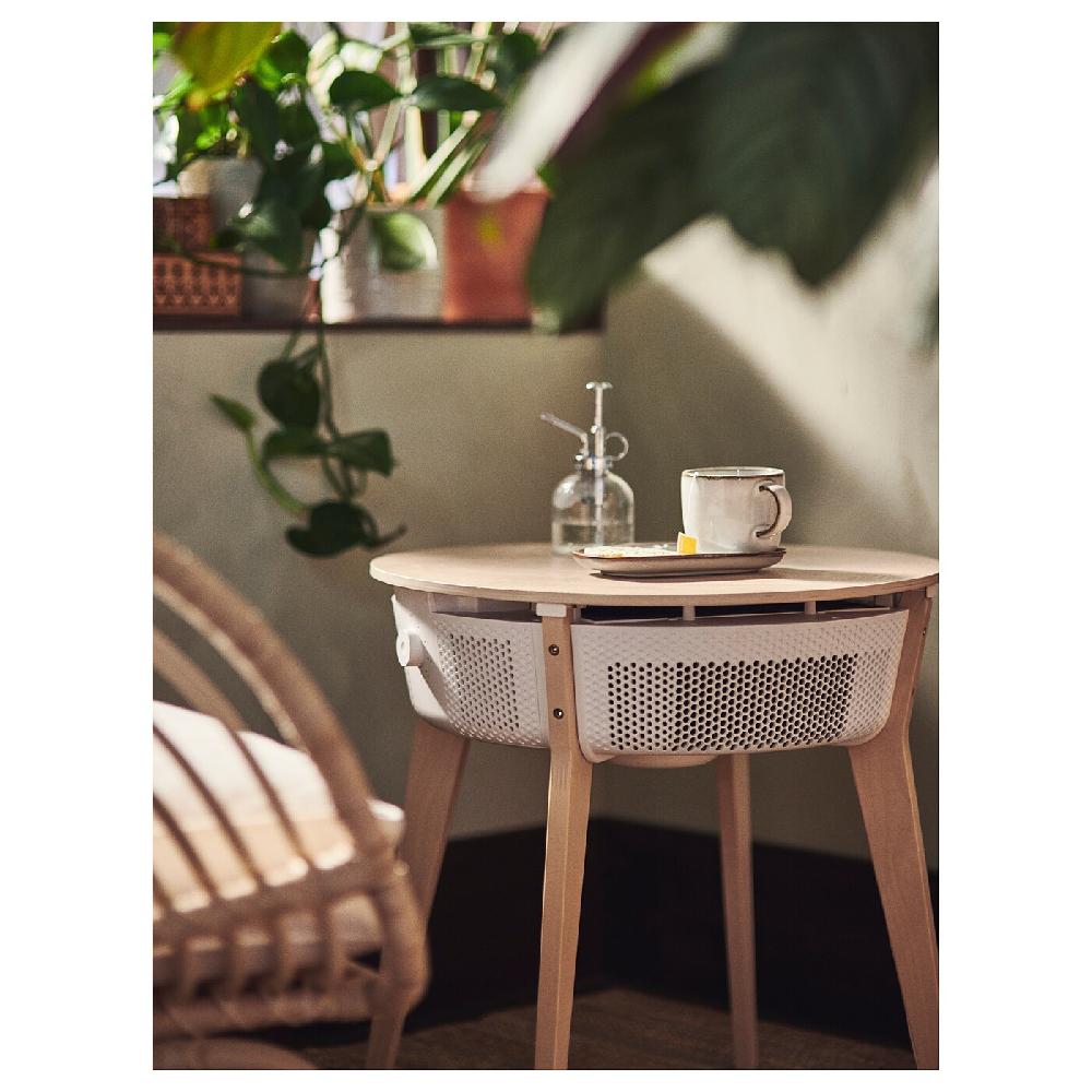 IKEA STARKVIND Tisch mit Luftreiniger gebeiztes Eichenfurnier/weiß smart Bis zu 50% Rabatt
