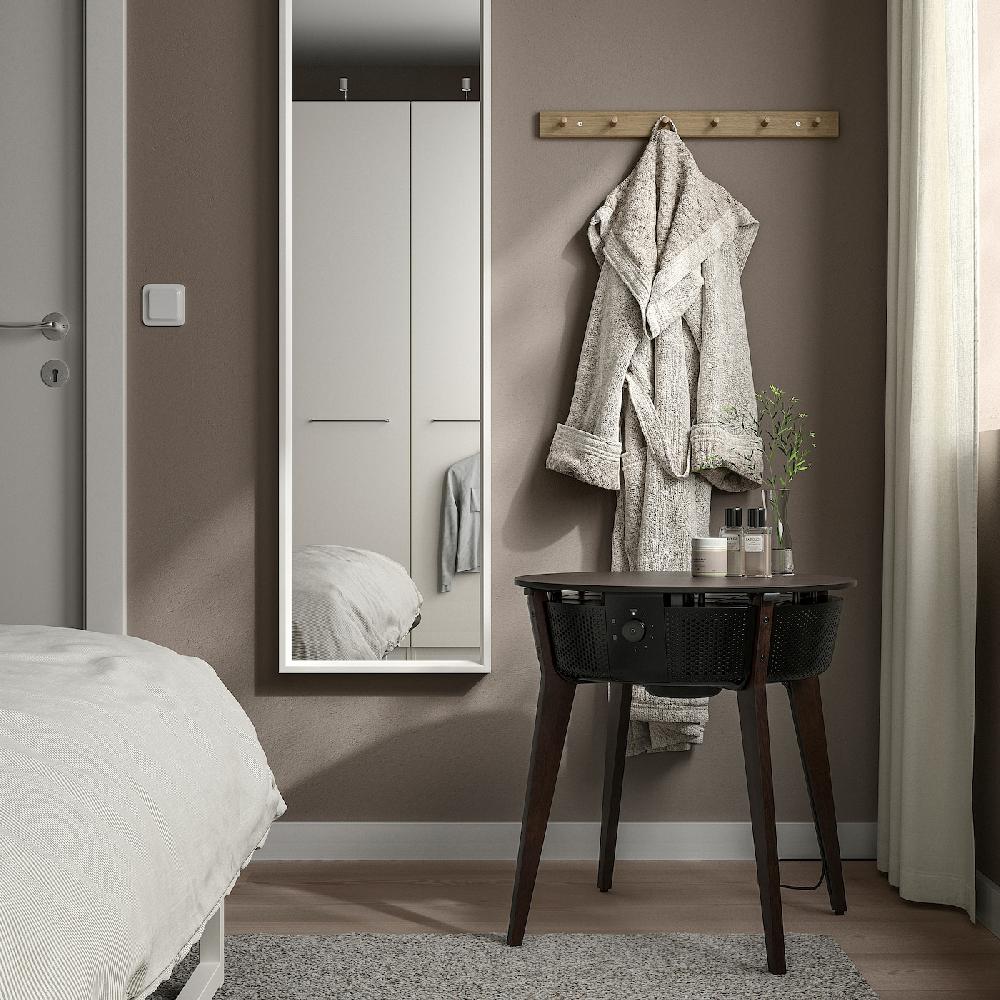 IKEA STARKVIND Tisch mit Luftreiniger Zusatzgasfilter gebeiztes Eichenfurnier/dunkelbraun Bis zu 60% Rabatt