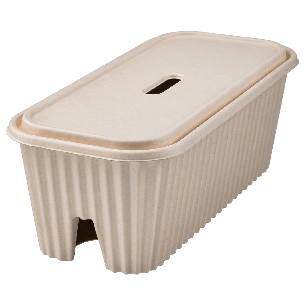 IKEA HÖNSNÄT Ladestation mit Kabelaufbewahrung naturfarben 38x18x14 cm Nur noch ein Tag übrig