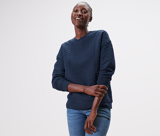 tchibo Sweatshirt mit Zopfmuster online bestellen bei Tchibo 670849