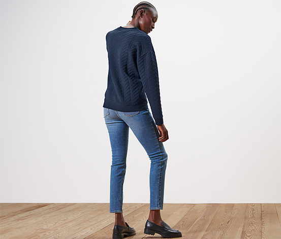tchibo Sweatshirt mit Zopfmuster online bestellen bei Tchibo 670849 Outlet