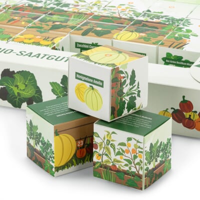 manufactum Saatgut-Adventskalender Bio-Hochbeetgemüse Fabrik Onlineshop