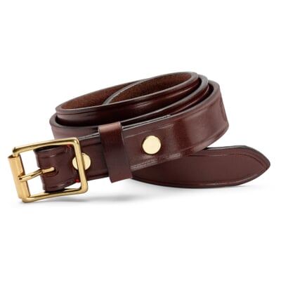 manufactum Herren-Ledergürtel schmal Dunkelbraun im Angebot