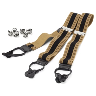 manufactum Hosenträger Herkules Schwarz-Beige-Braun