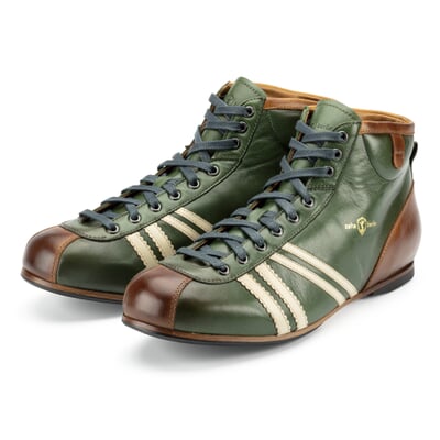 manufactum Ledersportschuh Derby Grün-Braun