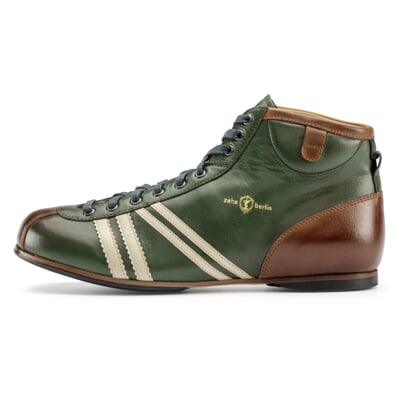 manufactum Ledersportschuh Derby Grün-Braun Räumungsverkauf