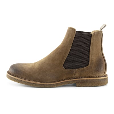 manufactum Herren-Chelsea-Boot Velours Braun Nur noch ein Tag übrig