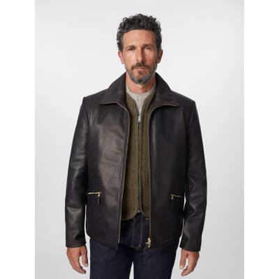 manufactum Herren-Roadsterjacke Pferdeleder Schwarzbraun Begrenzt auf 3 Tage