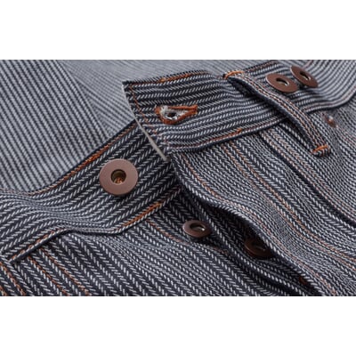 manufactum Herren-Workerpants gestreift Blau-Weiß Im Verkauf