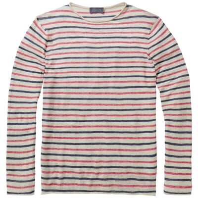 manufactum Herren-Strickpulli Beige-Rot-Blau Rabatte dieses Monats