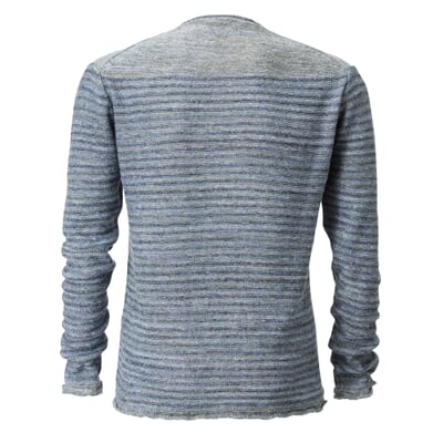 manufactum Herrenpullover Leinen Grün-Blau Schlussverkauf