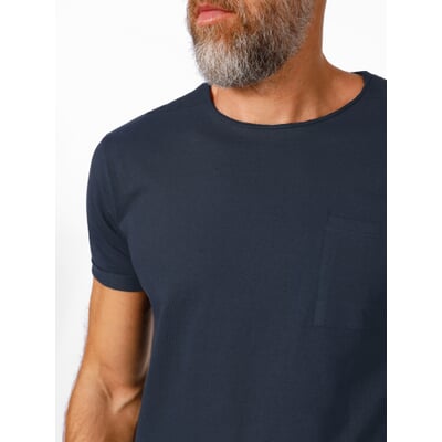 manufactum Herren-T-Shirt Baumwolle Dunkelblau Sonderangebot