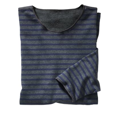 manufactum Streifen-Shirt Anthrazit Valentinstagsangebot