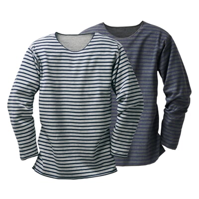 manufactum Streifen-Shirt Anthrazit Valentinstagsangebot