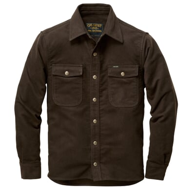 manufactum Herren-Hemdjacke Moleskin Braun