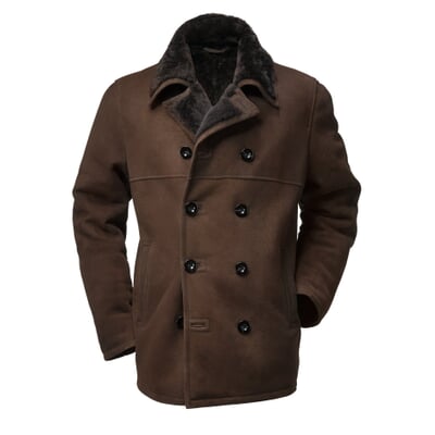 manufactum Herrenjacke Islandlammfell Dunkelbraun