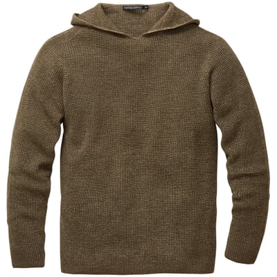 manufactum Herren-Strickhoodie Braunmelange