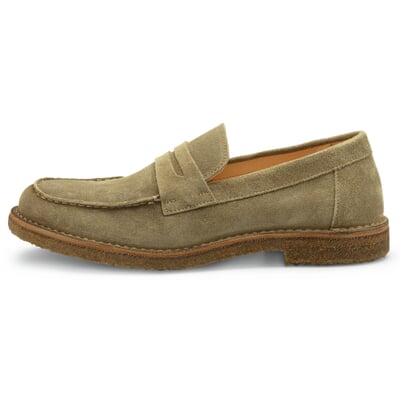 manufactum Herren-Loafer Rauleder Graugrün 2025