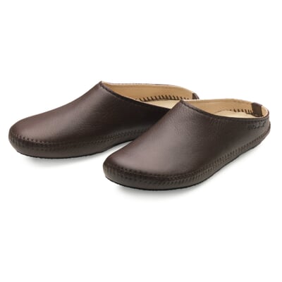 manufactum Unisex-Hausschuh Rindleder Braun