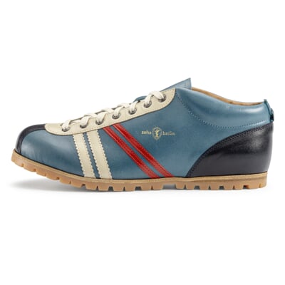 manufactum Lederschuh Liga Profilsohle Azur-Blau Hotsell
