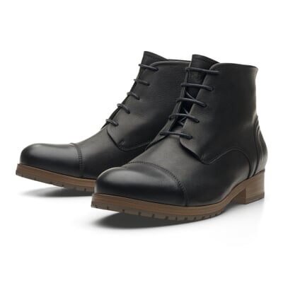 manufactum Hoher Herrenschuh Rindleder Schwarz