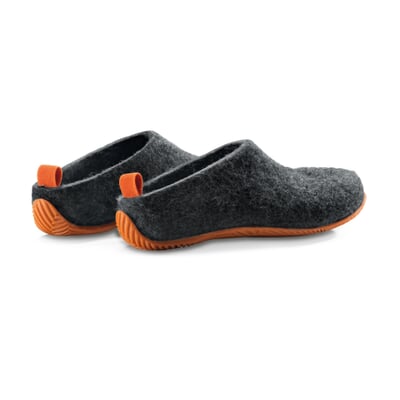 manufactum Hausschuhe Lahtiset Schwarz / Orange Fabrikverkauf