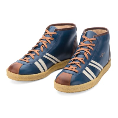manufactum Ledersportschuh Trainer Mittelblau Versandkostenfrei