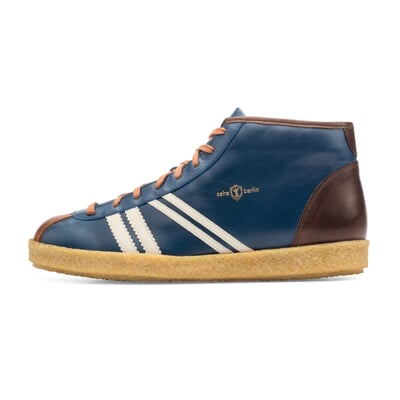 manufactum Ledersportschuh Trainer Mittelblau Versandkostenfrei