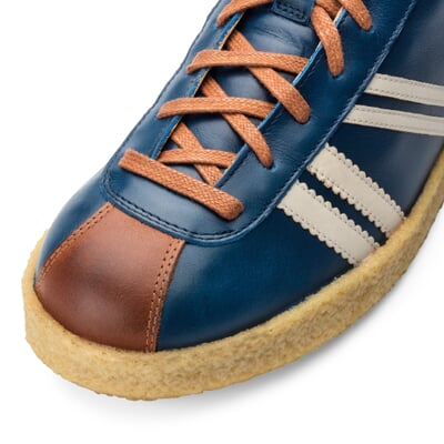 manufactum Ledersportschuh Trainer Mittelblau Versandkostenfrei