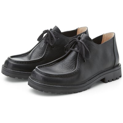 manufactum Herren-Lederschnürschuh Schwarz