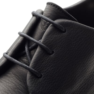 manufactum Herrenhalbschuh Rindleder Schwarz Heißer Verkauf