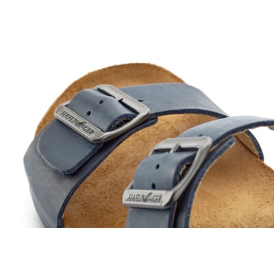 manufactum Unisex-Pantolette mit Fußbett Blau Online Outlet
