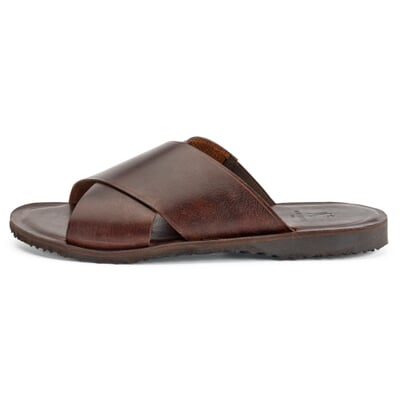 manufactum Herren-Lederpantolette Dunkelbraun Blitzangebot