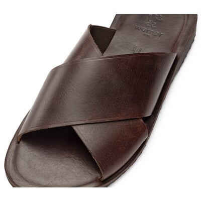 manufactum Herren-Lederpantolette Dunkelbraun Blitzangebot