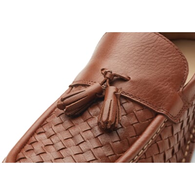 manufactum Herrenschuh geflochten Cognacbraun Neuheiten
