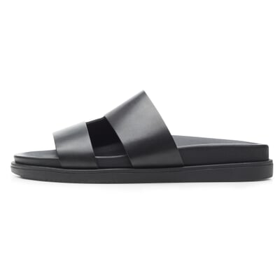manufactum Herren-Lederpantolette Schwarz Saisonale Angebote
