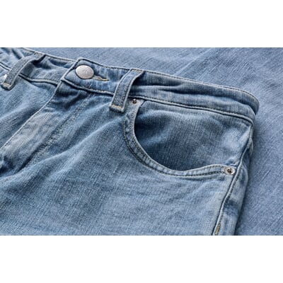 manufactum Damenjeans Tapered Stretch Mittelblau Discount Store für neue Produkte