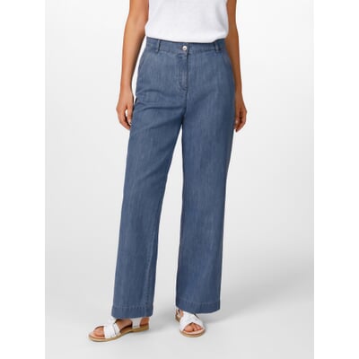 manufactum Damenhose weites Bein Mittelblau Riesige Rabatte
